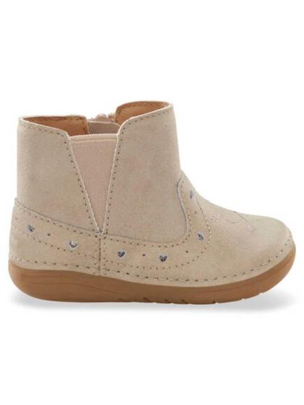 NWT STRIDE RITE Girls Soft Motion Gigi Boots in Beige - Picture 2 of 9